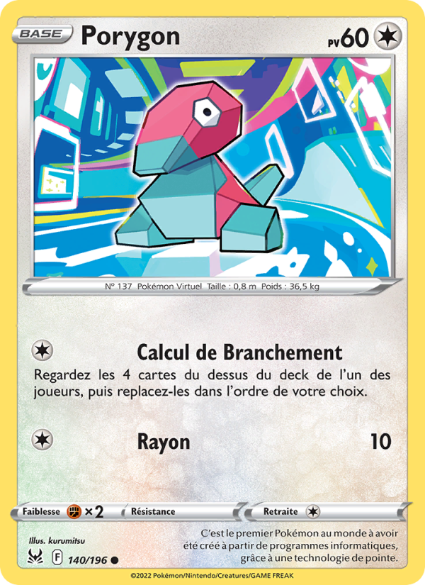 Porygon   Commune Reverse Holofoil Origine Perdue swsh 140 2022  NM