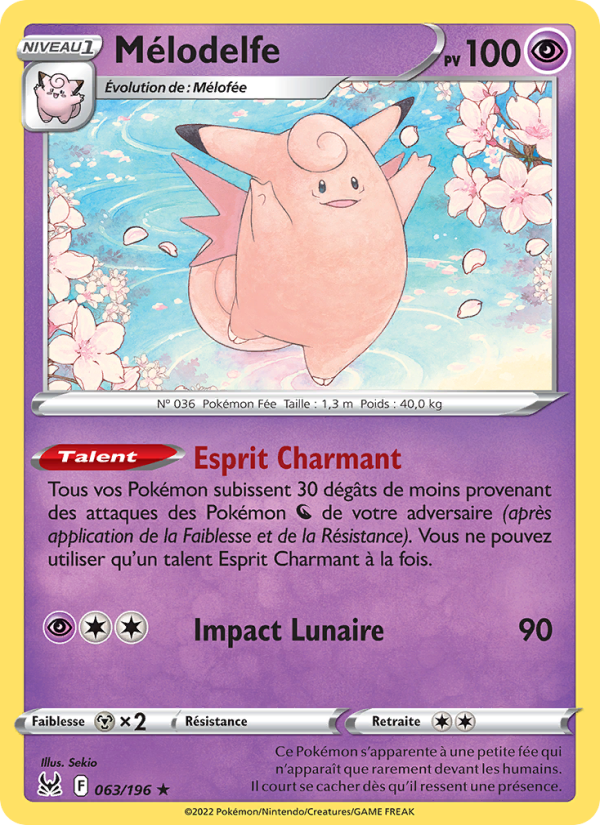 Mélodelfe   Rare Reverse Holofoil Origine Perdue swsh 063 2022  NM