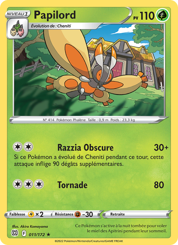Papilord   Rare Reverse Holofoil Stars Étincelantes swsh 011 2022  NM