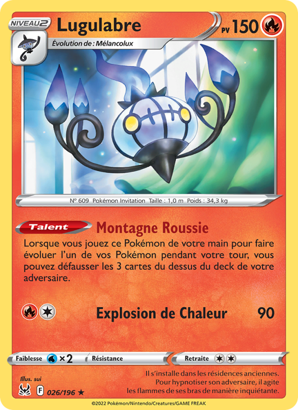 Lugulabre   Holo Rare Reverse Holofoil Origine Perdue swsh 026 2022  NM