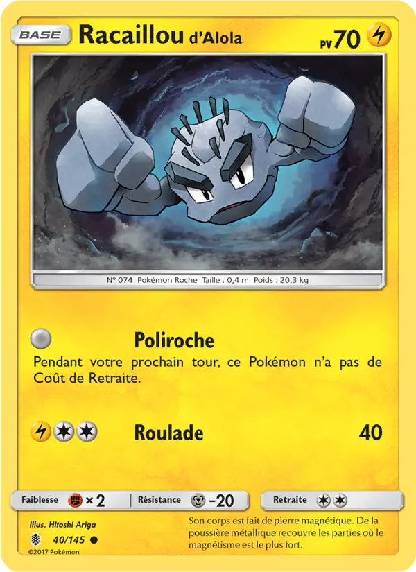 Racaillou d’Alola 40 Gardiens Ascendants Commune fr