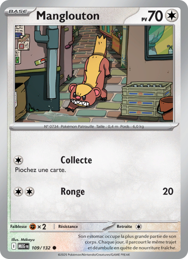 Manglouton   Commune Reverse Holofoil Méga-Évolution me 109 2025  NM