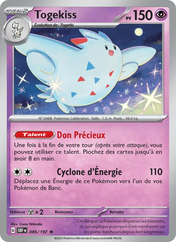 Togekiss 085 Flammes Obsidiennes Rare fr