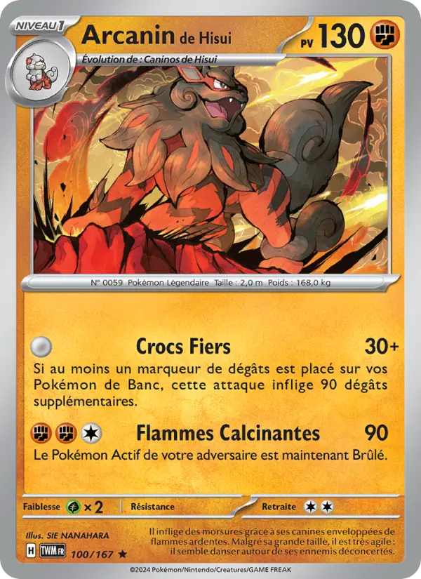 Arcanin de Hisui 100 Mascarade Crépusculaire Rare fr