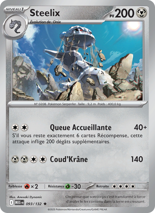 Steelix   Rare Holofoil Méga-Évolution me 093 2025  NM