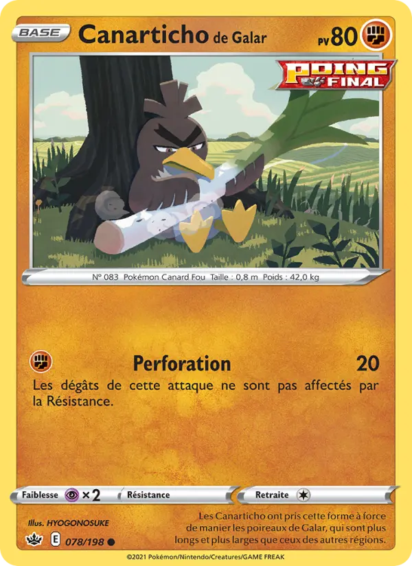 Canarticho de Galar 78 Règne de Glace Commune fr