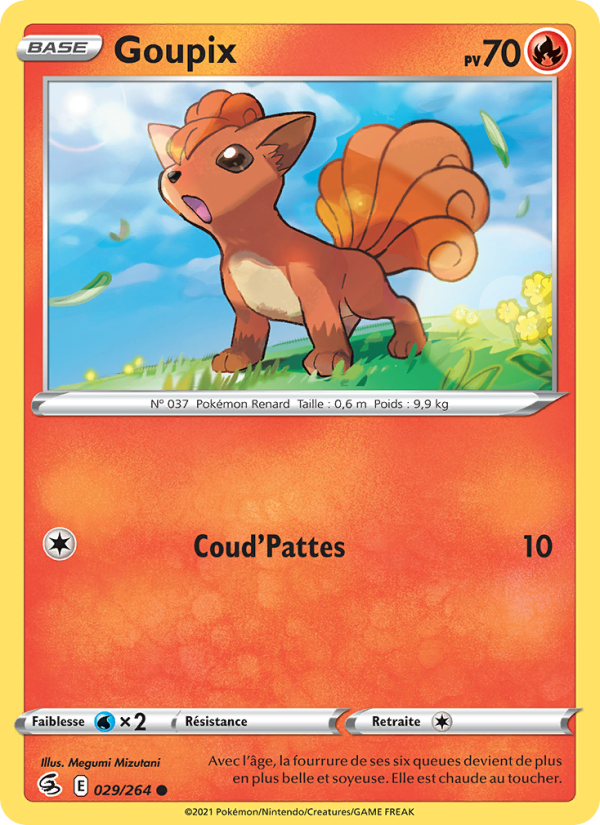Goupix   Commune Reverse Holofoil Poing de Fusion swsh 29 2021  NM
