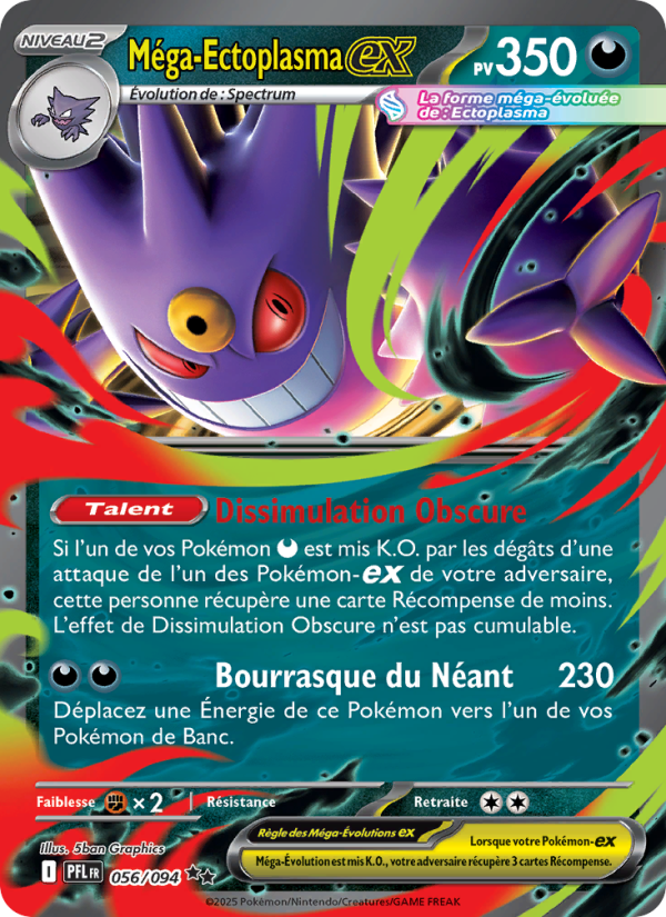 Méga-Ectoplasma-ex   Double rare Normal Flammes Fantasmagoriques me 056 2025  NM