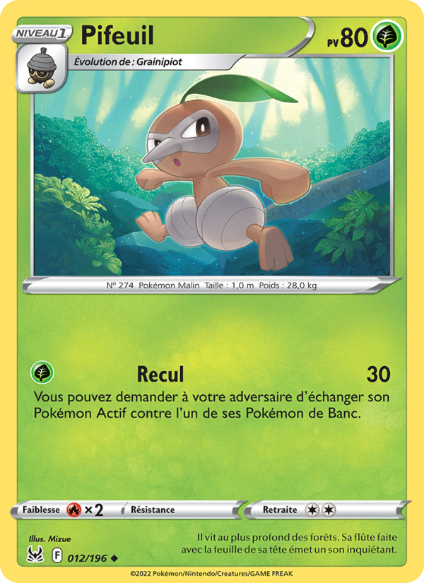Pifeuil   Peu Commune Reverse Holofoil Origine Perdue swsh 012 2022  NM