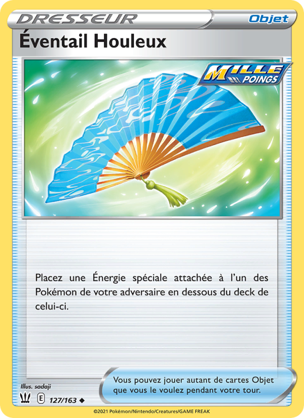 Éventail Houleux   Peu Commune Reverse Holofoil Styles de combat swsh 127 2021  NM