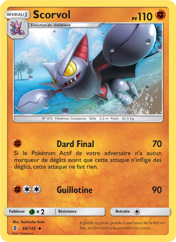 Scorvol   Peu Commune Reverse Holofoil Gardiens Ascendants sm 68 2017  NM