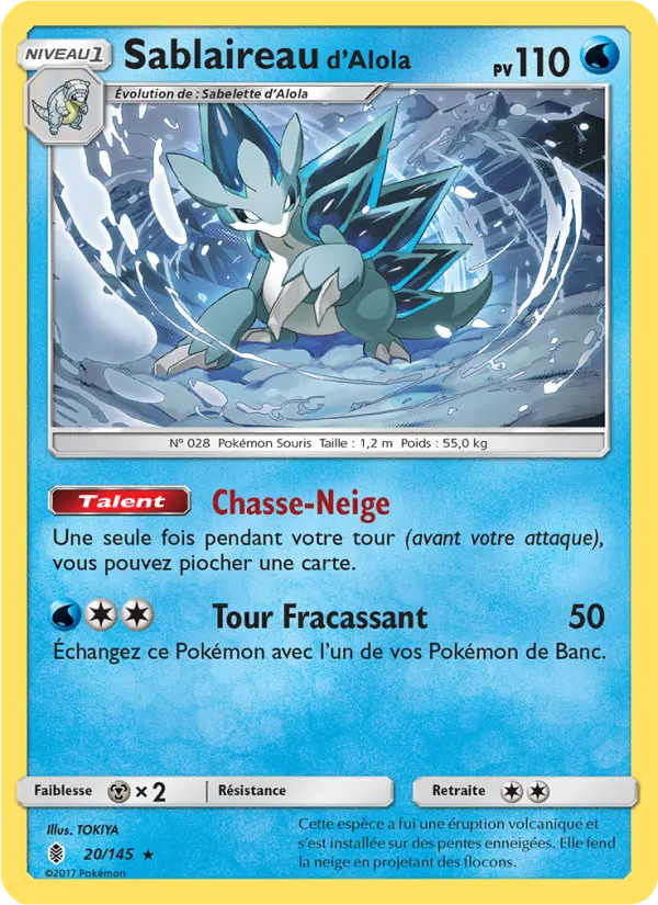 Sablaireau d’Alola 20 Gardiens Ascendants Rare fr